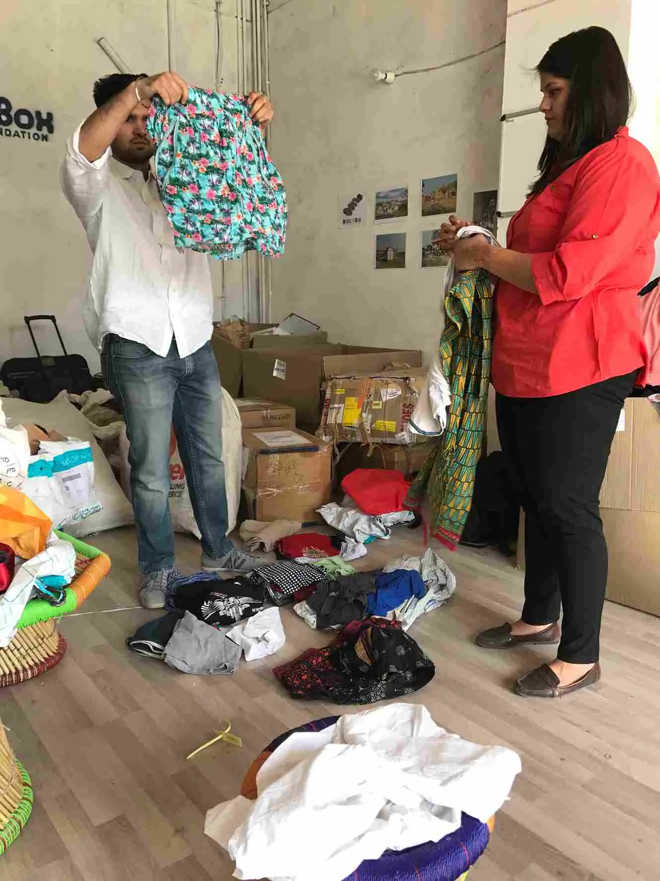 At the Gurugram centre the clothes are sorted and recycled and then redirected to remote villages