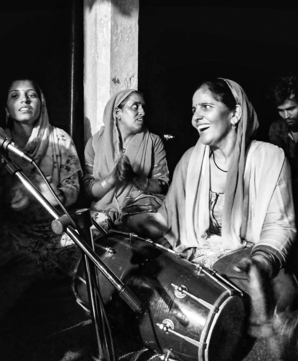 A group of women in village Sukkhad (H.P) got together in the nearest temple at 9PM to celebrate Janmastami, a Hindu festival. They celebrated by singing and dancing together until midnight.<br />
