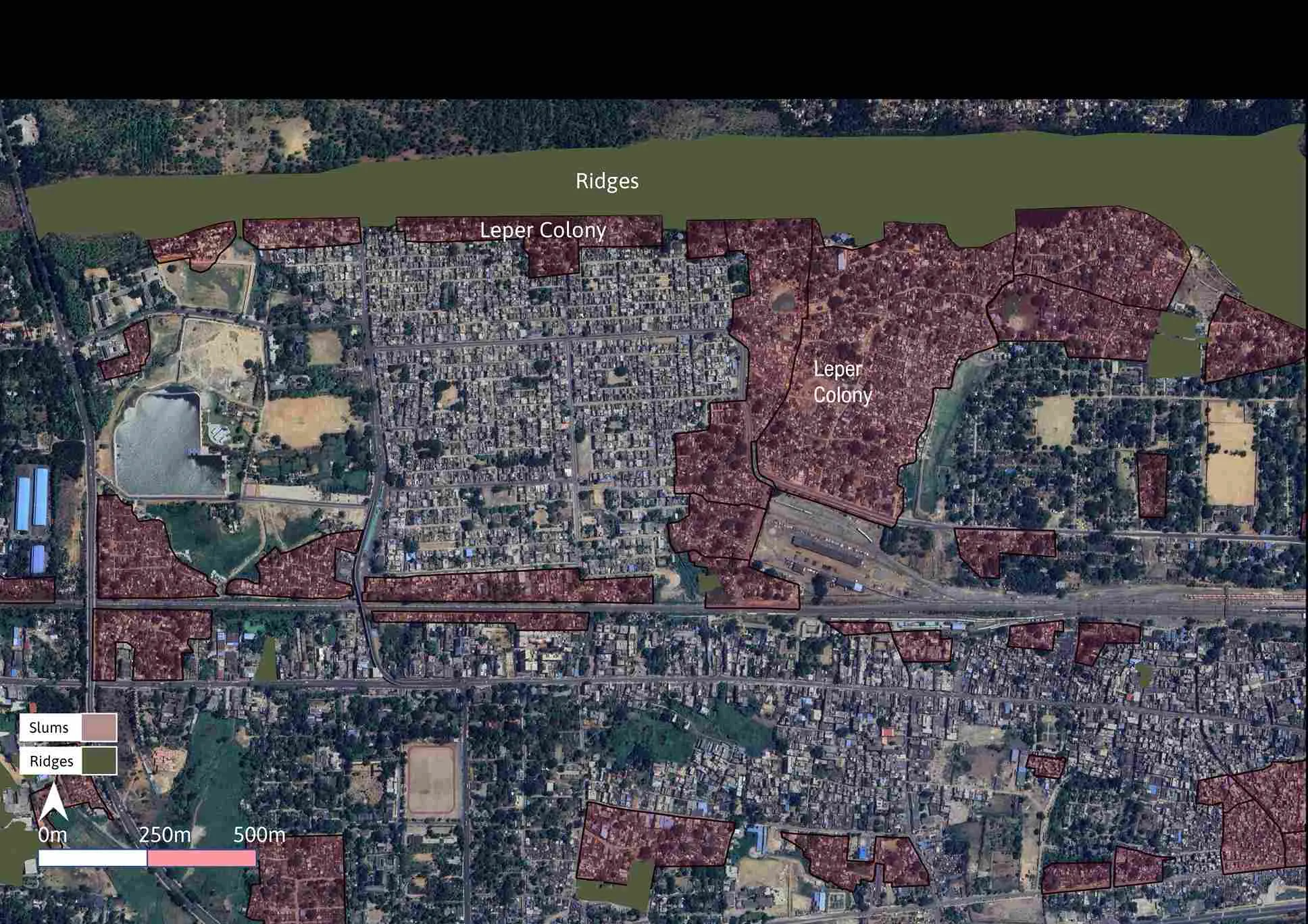 Leprosy colony located on the fringes of Rourkela. Mapping by Arunima Saha/WRI India. 