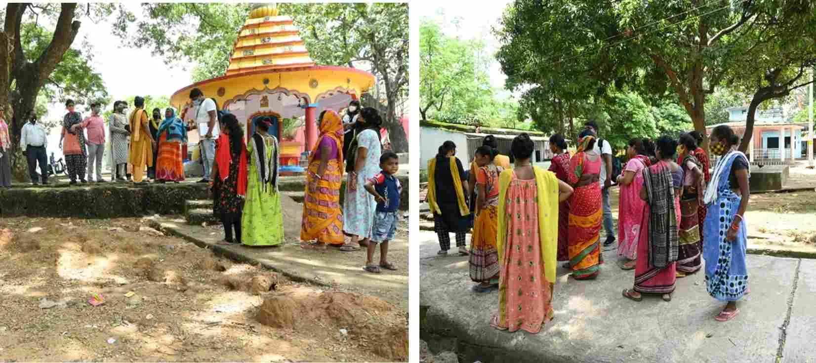 Engagements conducted with the community, specifically with women and children, helped identify suitable sites.