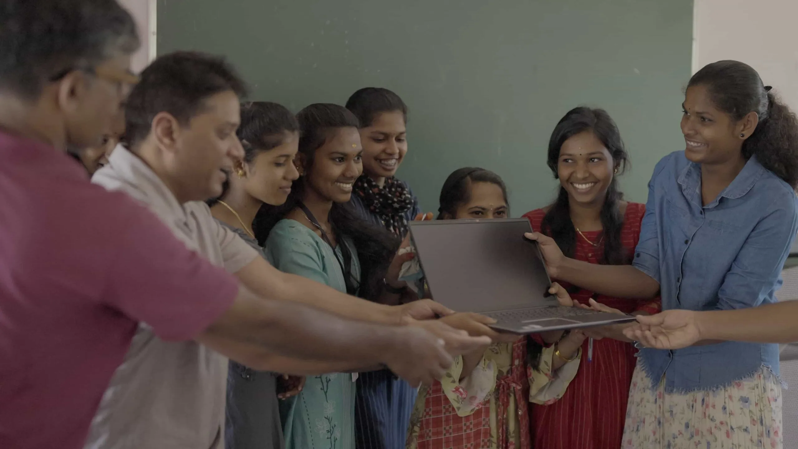 IHRD College students volunteer alongside Lenovo volunteers oversee the Tech Centre.