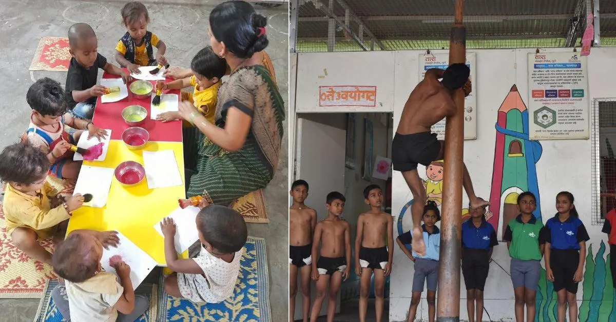 The nonprofit has set up mobile crèche-and-daycare centres at the construction site to enable holistic development of kids.