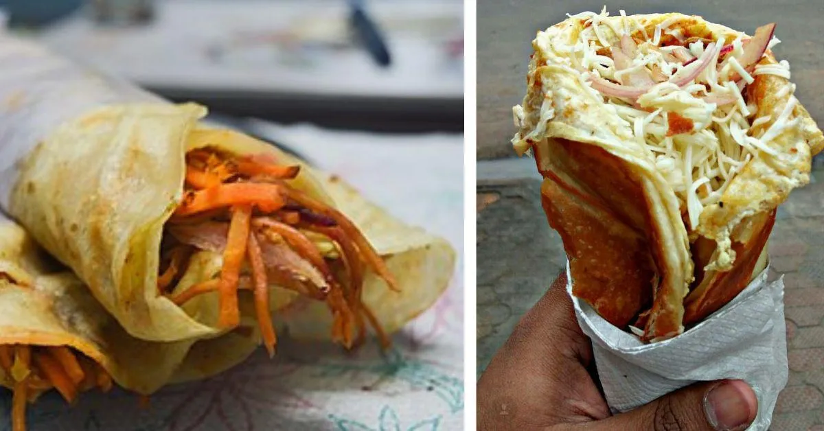 The rolls at Jabbrr Afghani are filled with cheese are meaty delights,