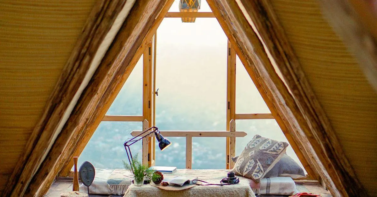 The homestay overlooks the views of misty Deodar forests. 