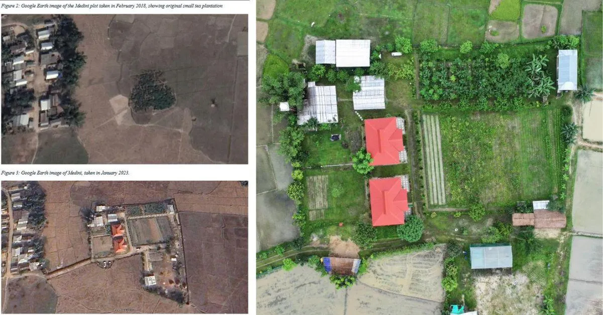 A Google Earth snapshot showing the evolution of the land in Bokakhat, Assam from 2018 to 2024
