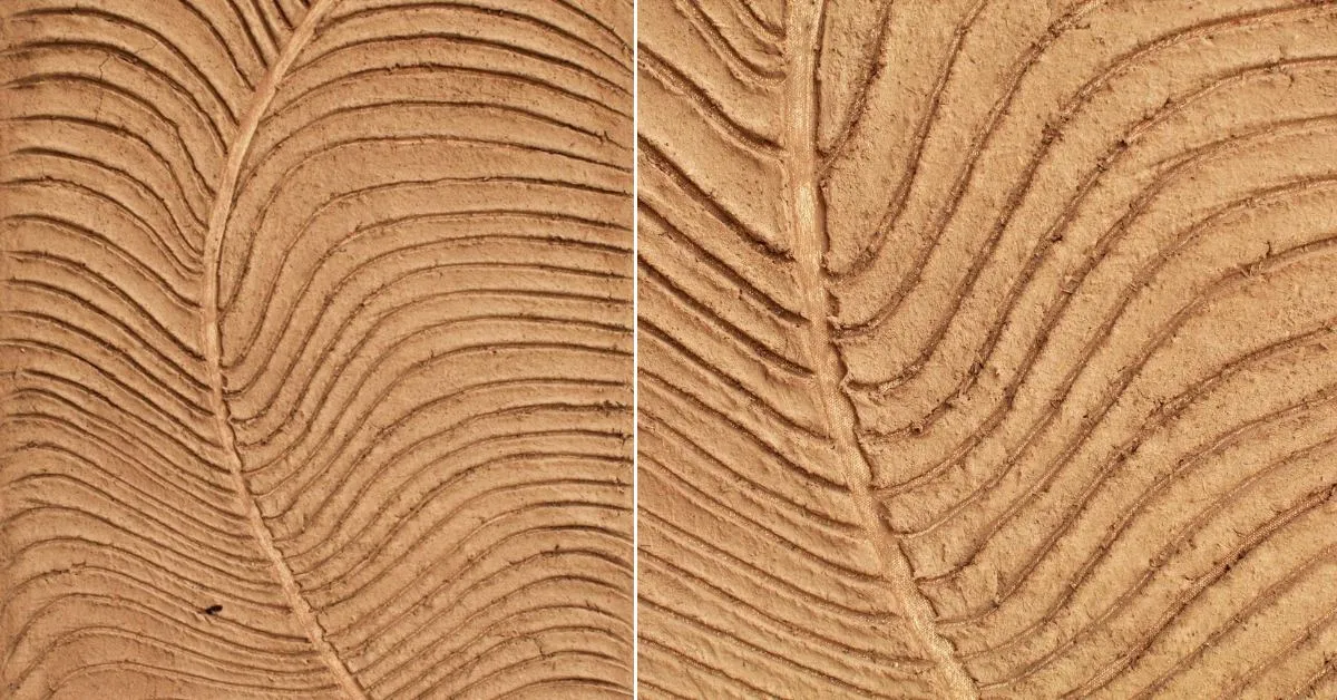 Close-ups of a wavy sand pattern, showcasing intricate designs created from soil and natural materials.