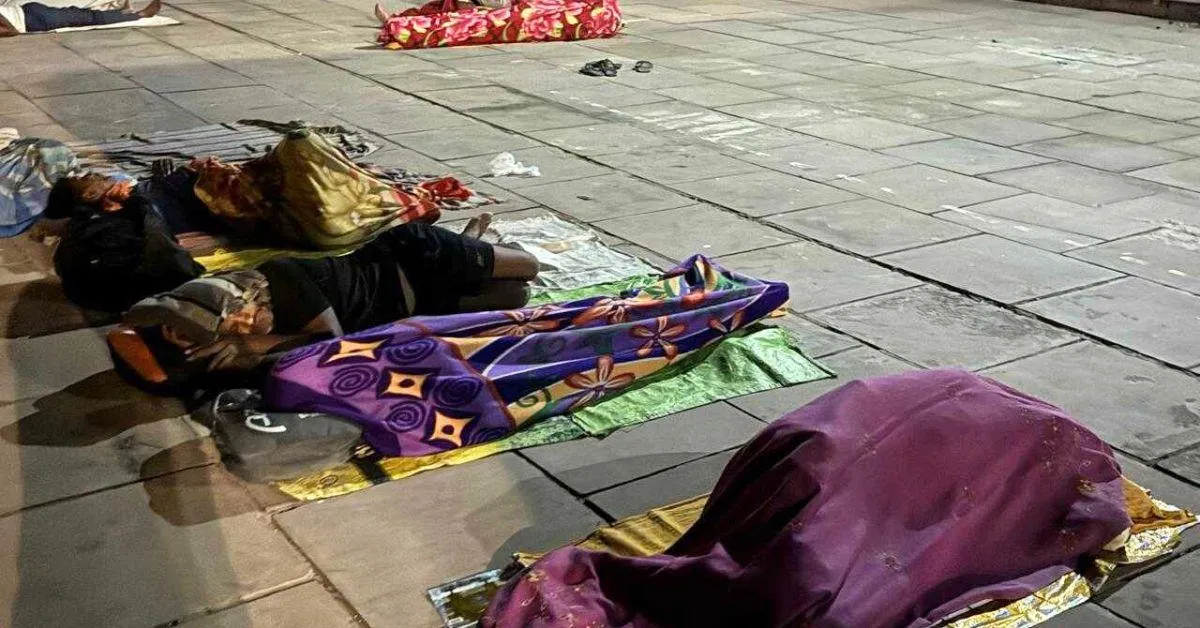 The Tulsi Ghat is one among the 84 ghats in Varanasi which sees homeless people including migrant workers seek solace 