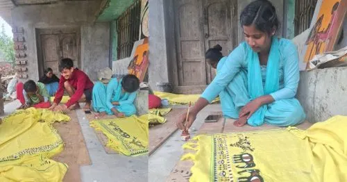 Sohrai art now adorns not just walls, but also towels and saris.