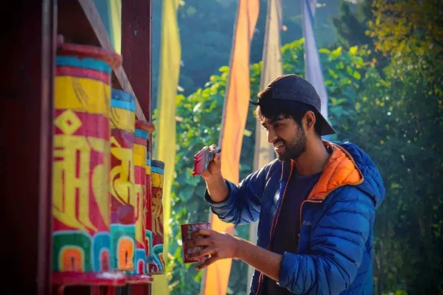Shreyas repainting a monastery