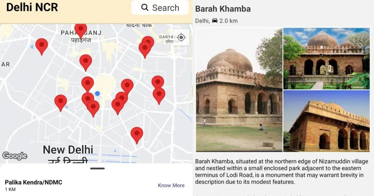 Barah Khamba is a 14th-century tomb in New Delhi.
