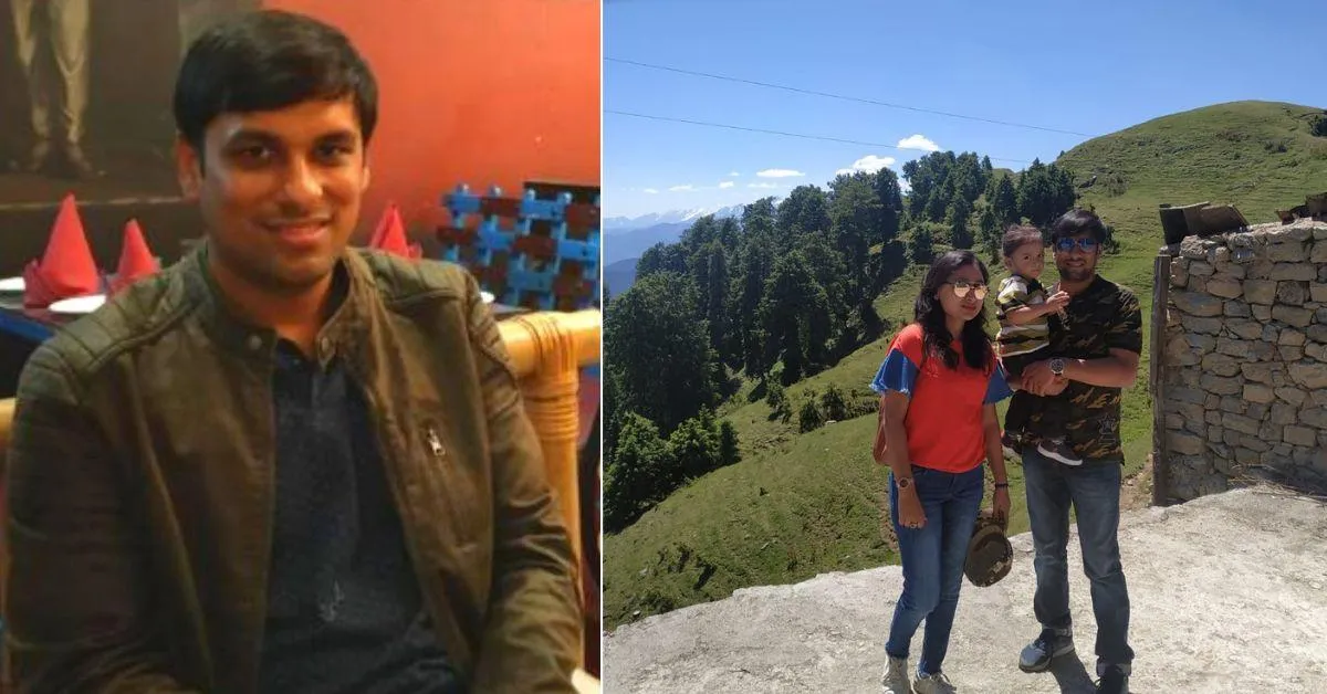Saurabh with his wife Parul and child. Photo credit: Saurabh Bhawania.
