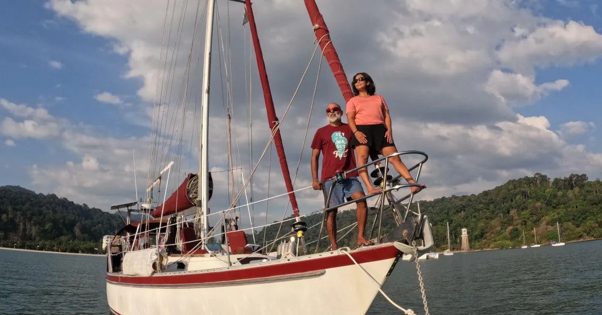 Capt Gaurav Gautam and his wife Vaidehi Chitnavis quit their city lives in 2022 to sail the world on their solar-powered boat Reeva 