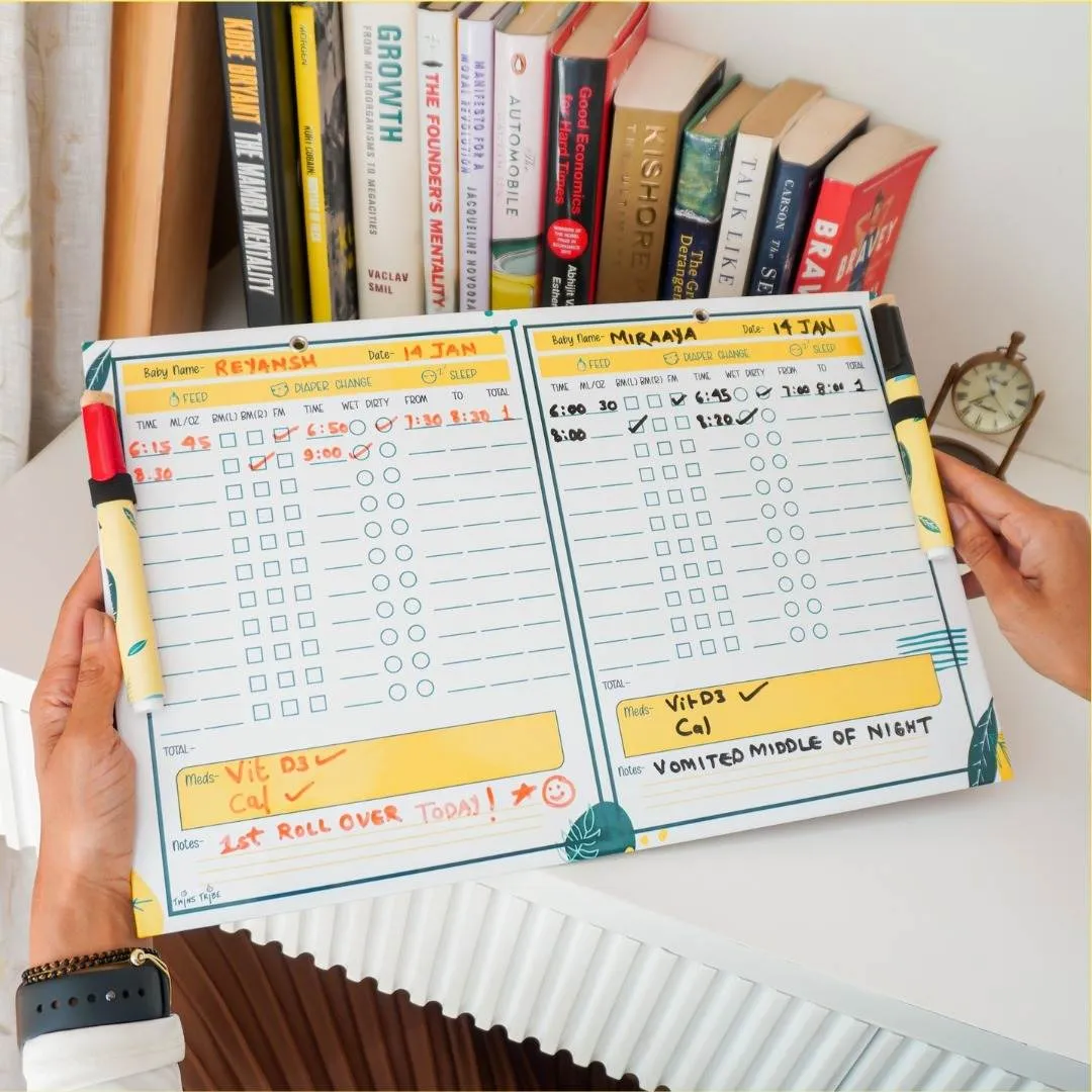 The activity log book helps to track the activities of both children easily