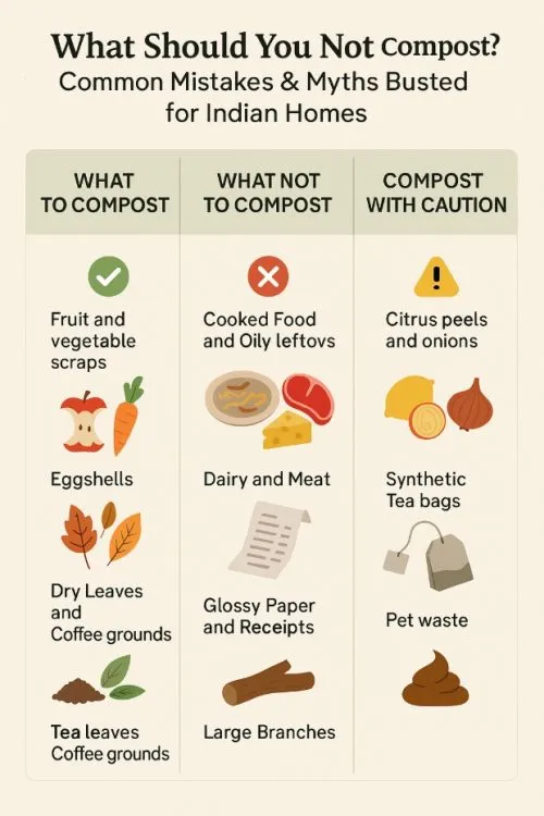 an infographic explaining the dos and don'ts of composting.