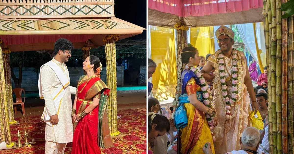 Mango and coconut leaves from the farm were used for the decor