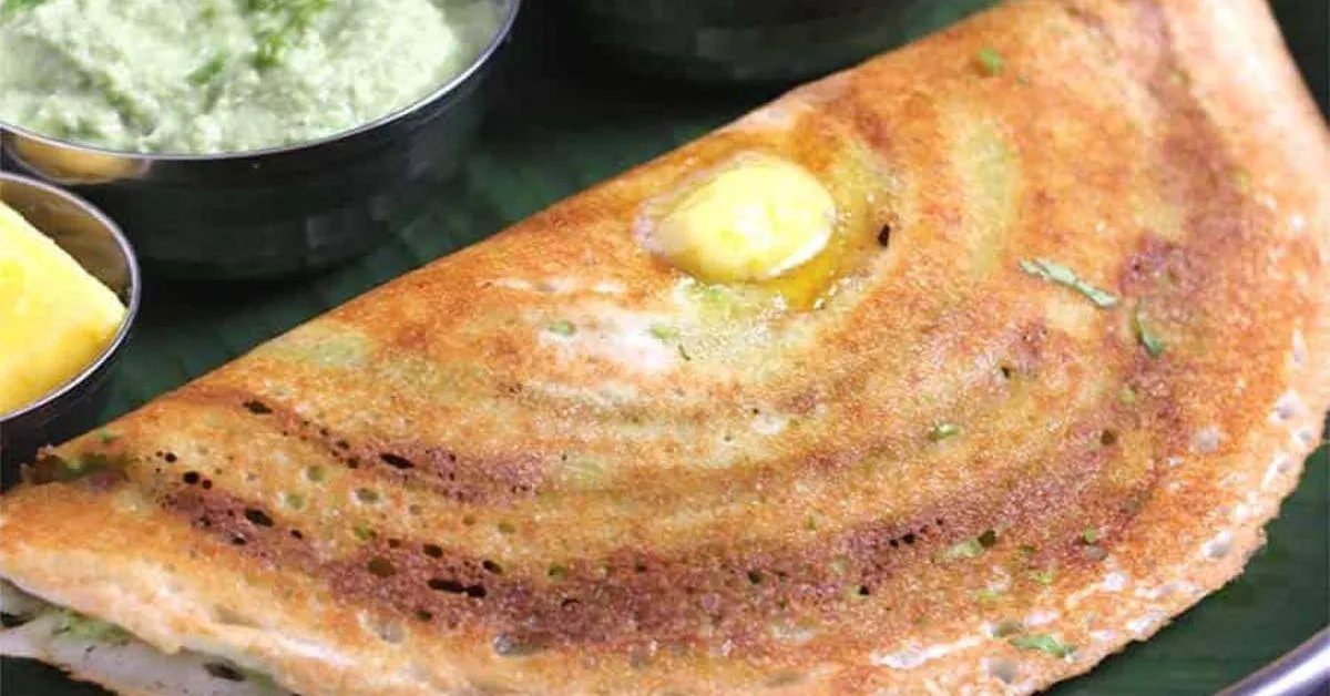 Benne dosa with butter