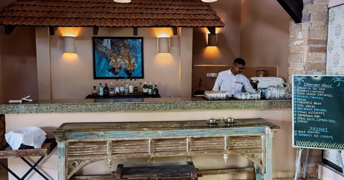The indoor dining area at Denwa serves a variety of Indian and international meals, made with fresh, locally sourced ingredients.