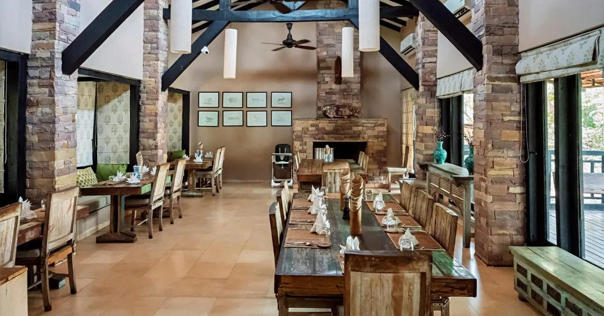 The warm, earthy interiors of the dining space reflect Denwa’s commitment to natural materials and inviting design.