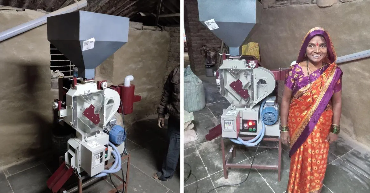 The rice de-husking machine distributed by AgriVijay to communities in India's hinterland has proved a boon