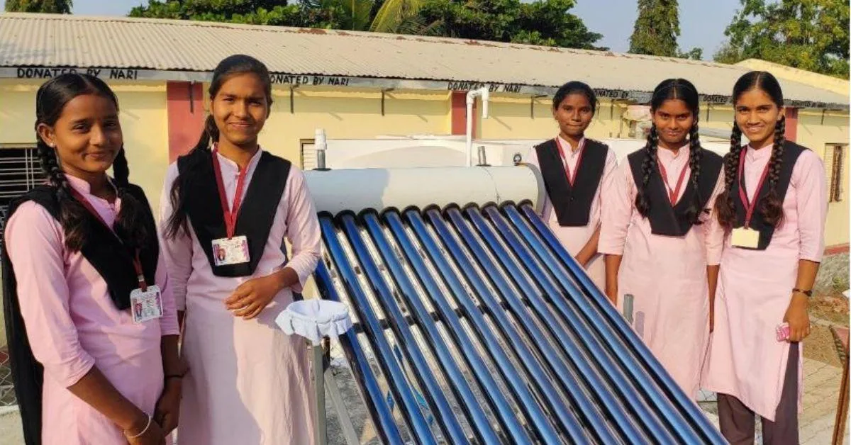 Teachers also guide students through the concepts of rainwater harvesting and solar energy.