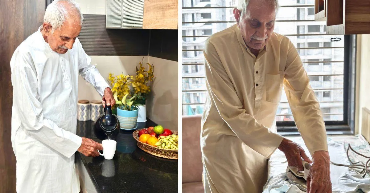 Dr Bankey Lal Sharma ensures that he does all his chores by himself without any assistance 