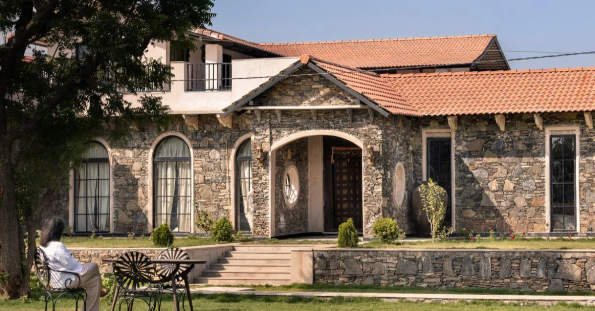 The stone home in Rajasthan is built to stay resilient to the state's soaring mercury levels