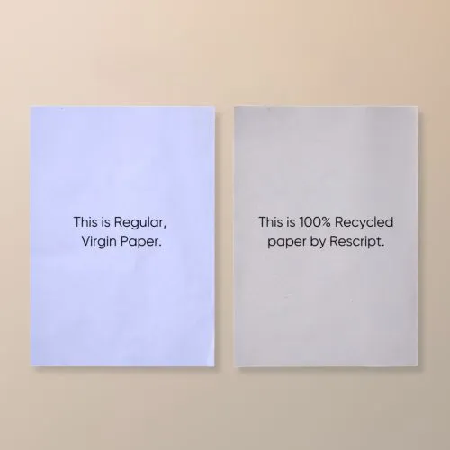 Rescript does not use any bleaching agents to make the papers white so they have the natural tone