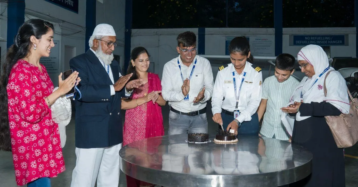 Samaira celebrating her success with her family
