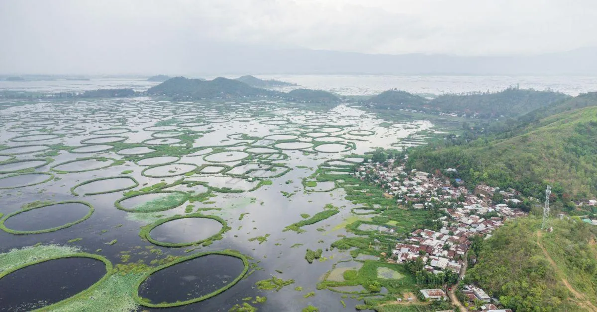 Loktak Lake in Manipur is popular for its its unique phumdis or floating islands.