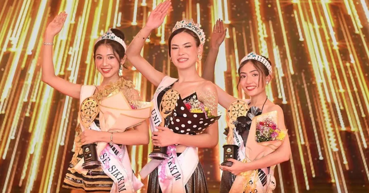 Jackielynn Pradhan after being crowned Miss Universe Sikkim 2025. 