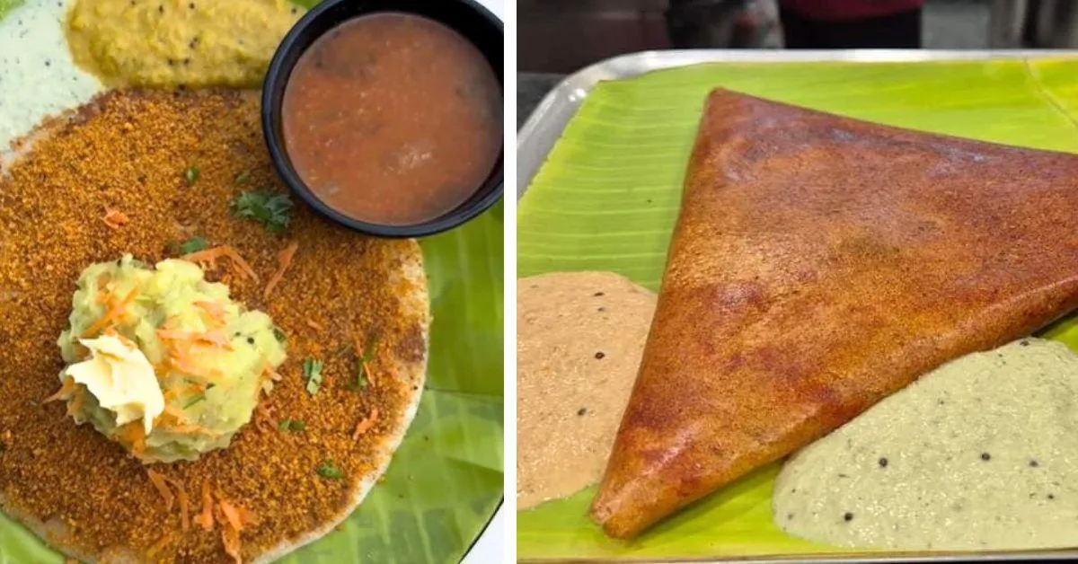 At Tiffin Shastra, classic South Indian eats such as open benne dosa and masala dosa can be found,