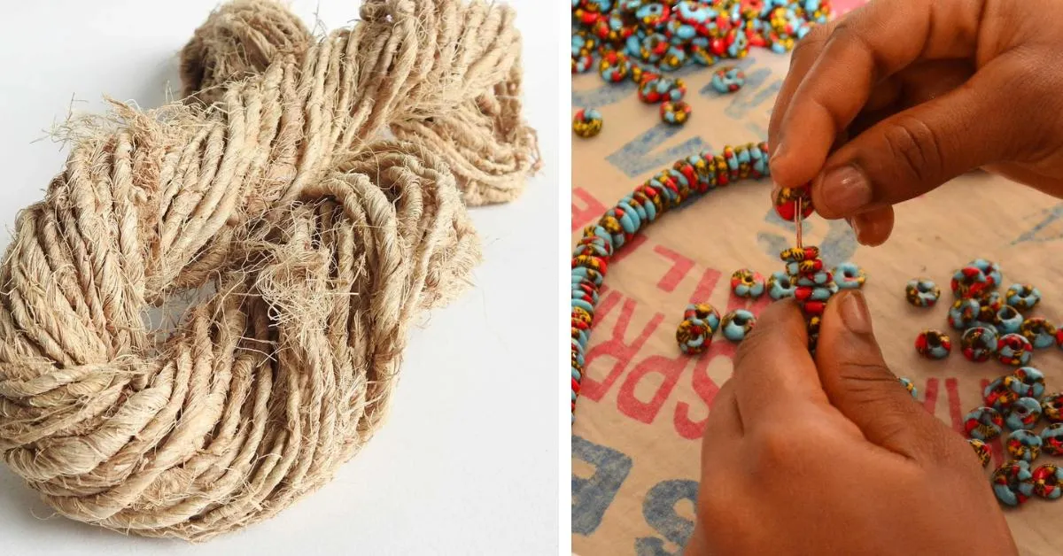 Teach your kids how they can use the banana stem fibre to make different jewellery