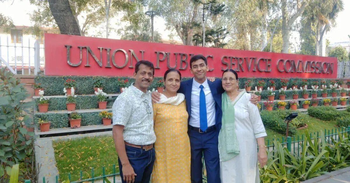 Ayush with his family members before he headed into the interview round.