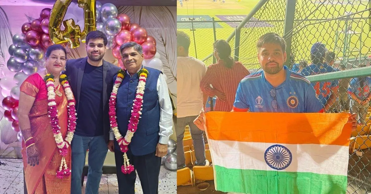 Adesh with his parents.