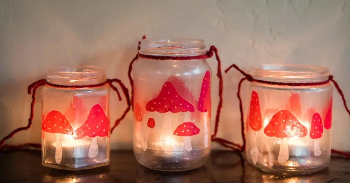 You can use empty glass jars at home to make lanterns this long weekend; Picture source: Woodlark Blog