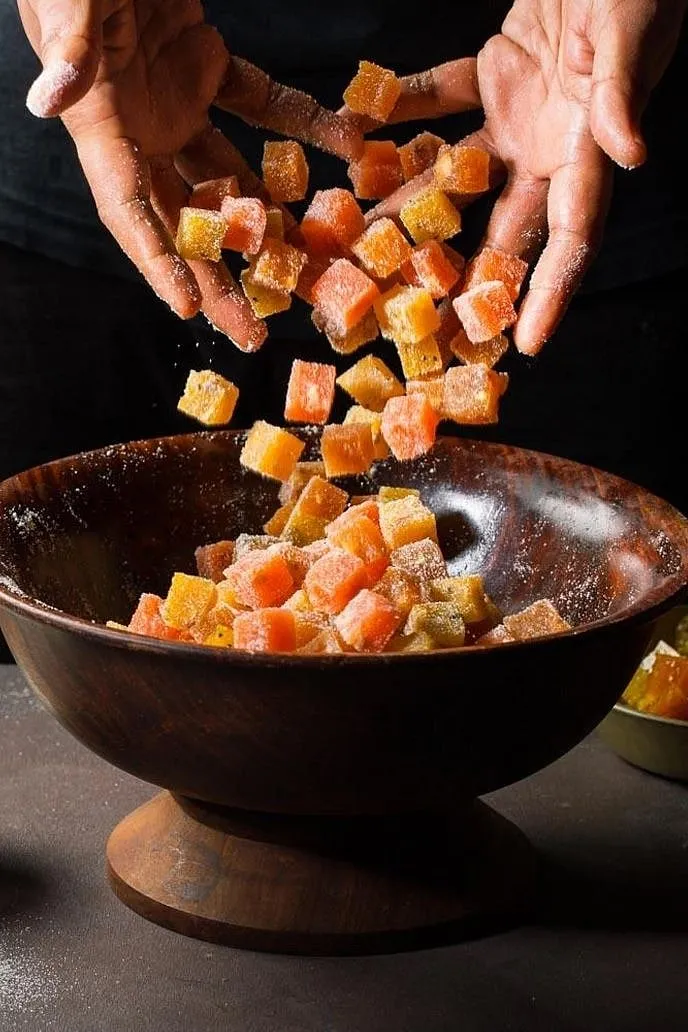 The Bombay Sweet Shop's version of the Karachi Halwa is a desi style gummy bear seeds 