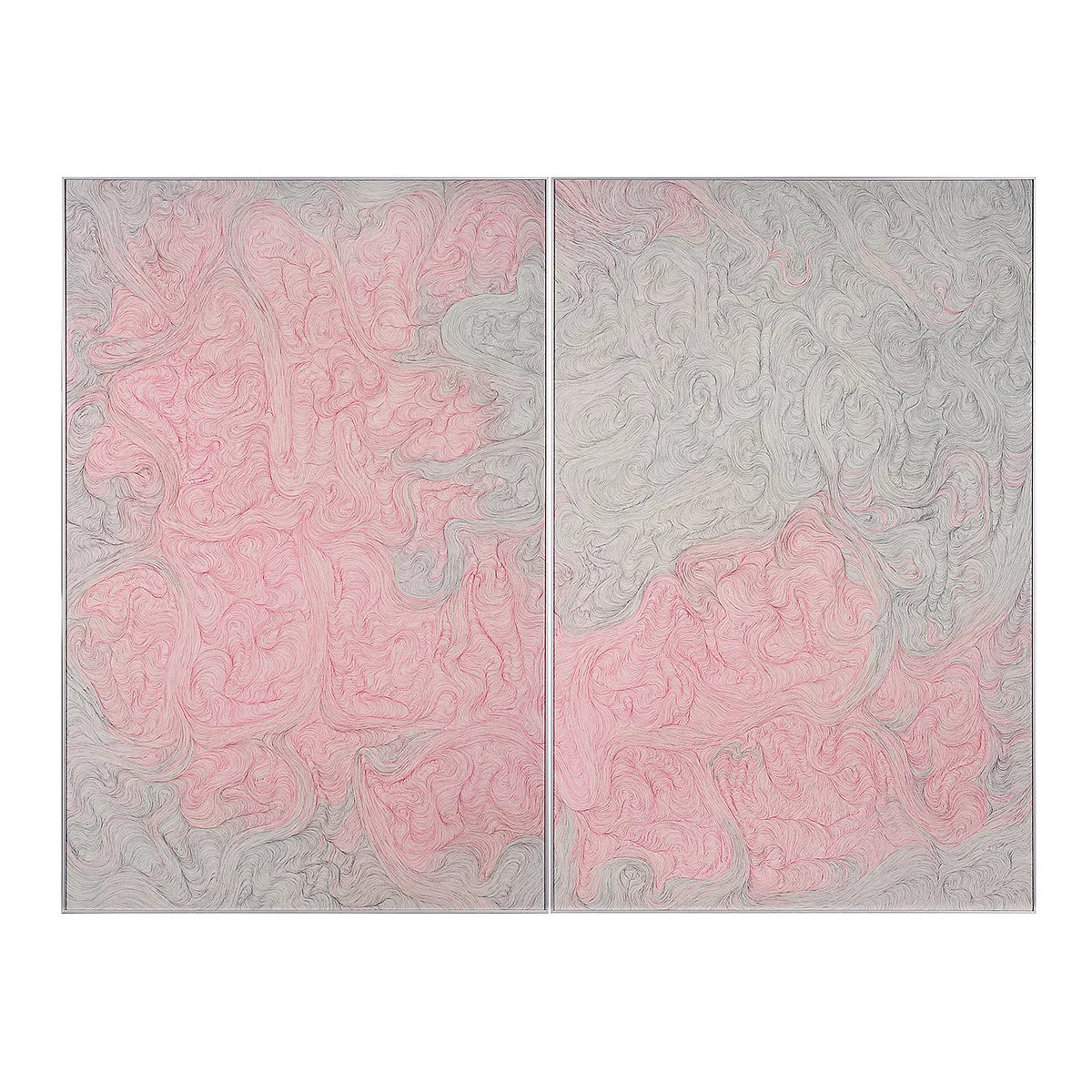 Portraits Of Intimacy' by Sathi GuinSathi Guin's solo show 'Portraits of Intimacy' opens at Akara Art that explores the concept of time and stillness of the physical world. Guin's works reflect dreams and emotions and are neither metaphysical nor symbolic but purely experiential. Her monochromatic works are rich, complex, and an epicentre of both the universe's truth and also her reality. Using extra-fine brushwork, she tries to reveal a sense of harmony between the structured chaos within her art.The exhibition is from February 10 to March 26, 2022Pictured: Sathi Guin, Untitled, Watercolor on Paper, 39 x 27.5 inches each, DiptychImage: Akara Art 