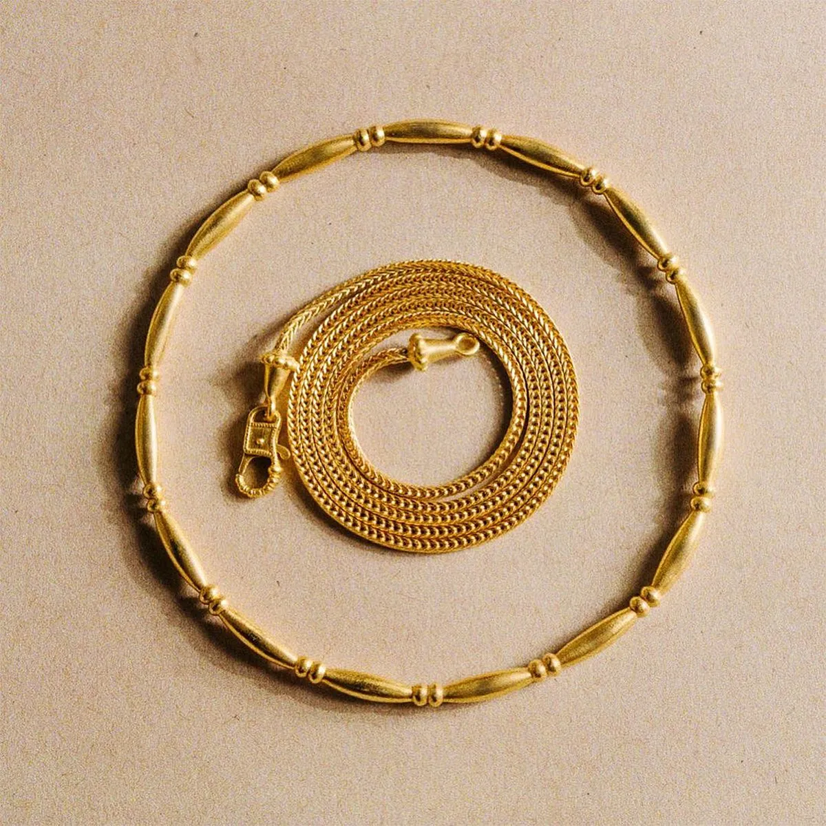 If you’re all about understated elegance, try ProunisJean Prounis grew up surrounded by the most exquisite art and antiquities—her great grandfather owned a famous nightclub in Manhattan, and its artefacts eventually made their way into their home. So, it was only the natural next step for Prounis to found a label in homage to her ancestry. The New York-based designer uses ancient goldsmithing techniques, traditional gemstones, and recycled 22k gold for understated yet impactful pieces.Shop: Instagram.com/Prounisjewellery 