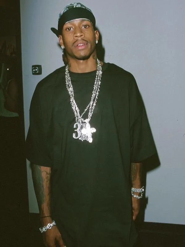 Allen Iverson was exuding a hip-hop vibe long before Ye could pronounce Bal-enc-iaga. Image: Getty 