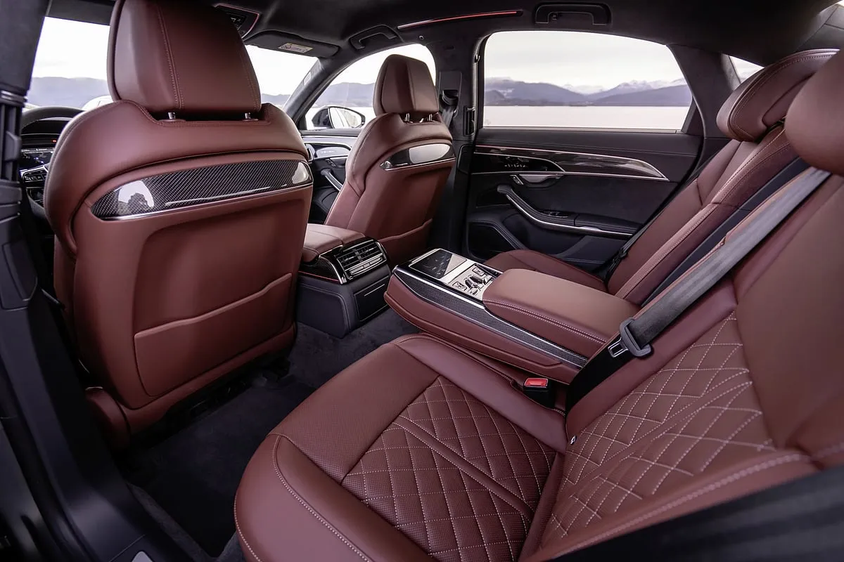 The Audi A8 offers plush leather front seats with 22-way adjustments, heating, ventilation and massage functions 
