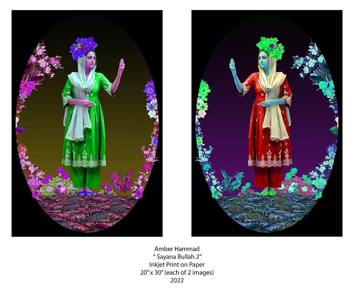 Amber HammadA feminist photographer, Amber Hammad uses imagery from pop culture to create vibrant kaleidoscopic photographs. She is represented by Wonderwall, India's first e-commerce website dedicated to fine art photography which aims to be a platform that will showcase established as well as upcoming photographers. It is dedicated to making photography an accessible form of art to the larger public. Born and raised in Pakistan, Hammad is a practising visual artist and researcher living in Sydney.Image: India Art Fair 
