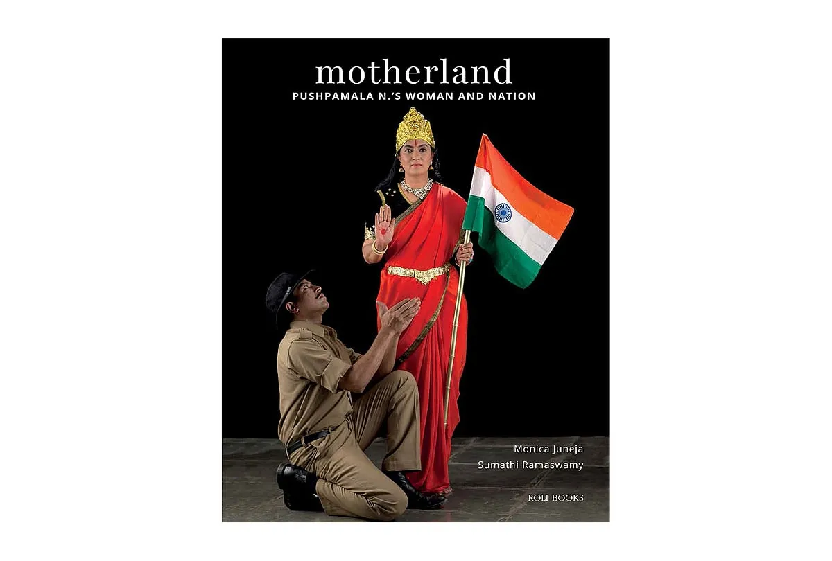 Contemporary artist and iconoclast Pushpamala N began using photography and video in the mid-1990s, creating tableaux and photo-romances in which she casts herself in various roles. Interested in history and the idea of cultural memory, she  questions familiar frames in art history, photography, film, theatre and popular culture.  Motherland, is a series of photo-performances on the Indian nation personified as woman, mother and goddess. It is indeed a collector’s item. 