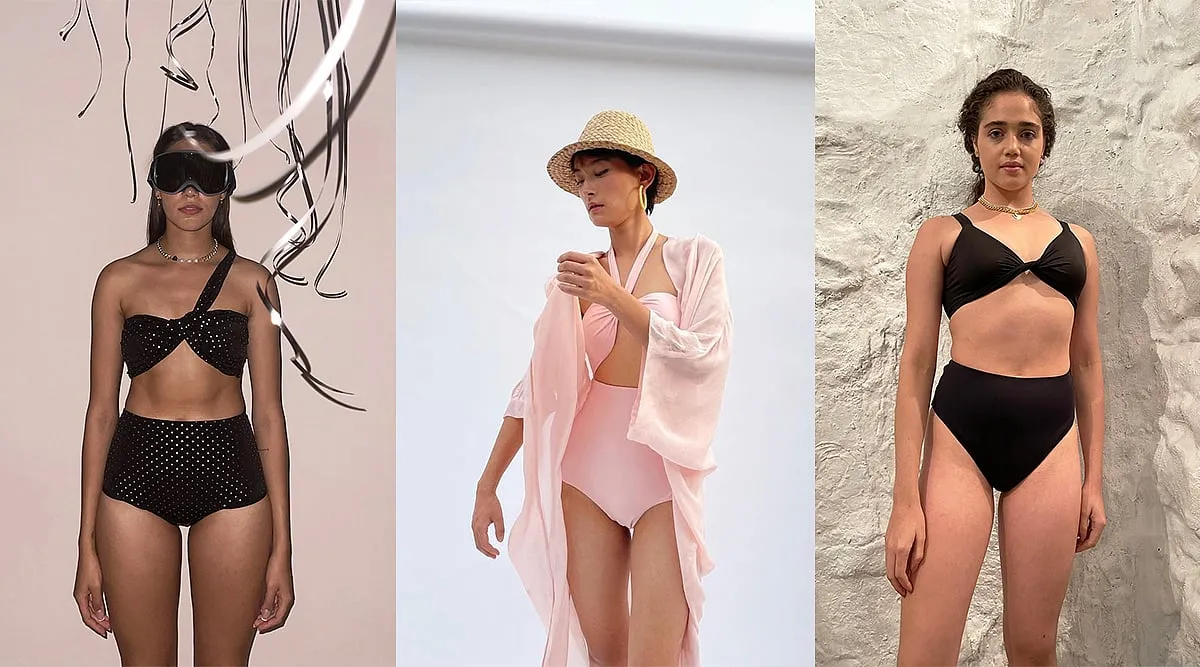 Nadi NadiThink of glittering swimwear, just like the glistening waters of the ocean. This New Delhi-based swimwear brand is the sister label of jewellery brand ]Hannan. Working closely with artisans, Rishi Baweja and Bhaavya Bhatnagar founded Nadi Nadi to play around with fabrics and materials to create something they would personally use in their everyday lives. Wear it for a swim or wear it as a bodysuit, their swimsuits and separates are also ideal for a pool party or a night out.Available at: Nadi Nadi 