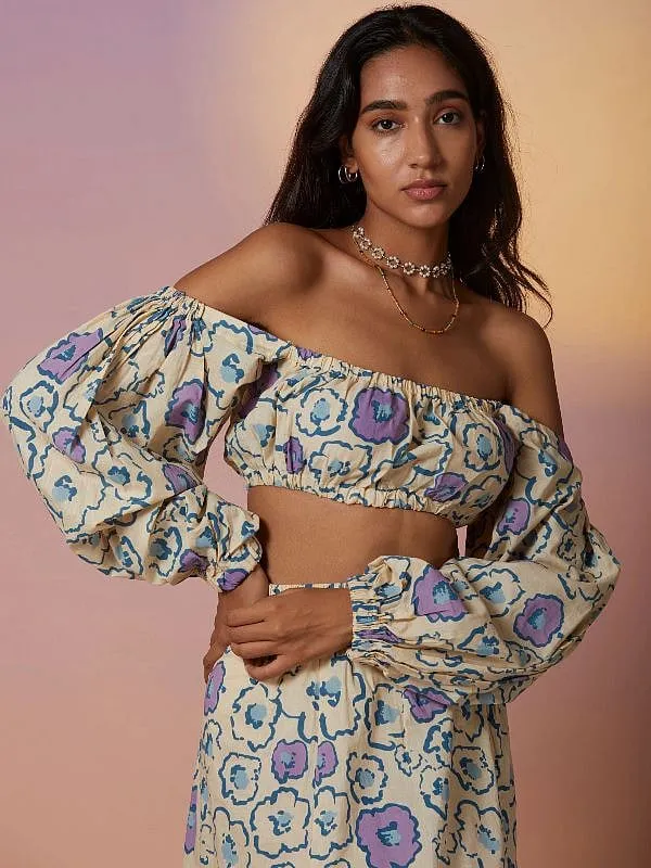 This screen-printed floral number by Happi Space works when worn together, as separates, as well as individually 