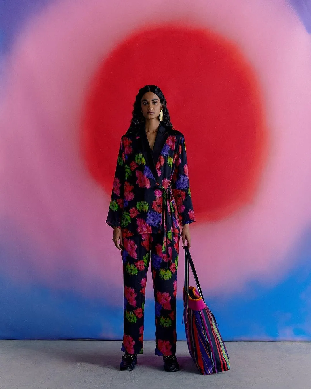 Studio Rigu:We cheated here—Studio Rigu is anything but androgynous, with flirty draped dresses and kaftans you’d probably wear in the Maldives or Marrakesh. But for every ultra-feminine style comes a multi-coloured, pinstriped, front-knot shirt and trouser co-ord, or a vegan silk blue-green, ombré flowy shirt that pairs with matching pants. These are the kind of clothes a bold outlier wears when everyone’s cloning each other on holiday.Prices starting from: ₹6,850Available at: Studio Rigu 