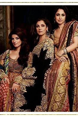 Dimple Kapadia and her daughter Twinkle and Rinke are loyal fans of Abu Jani Sandeep Khosla designs 