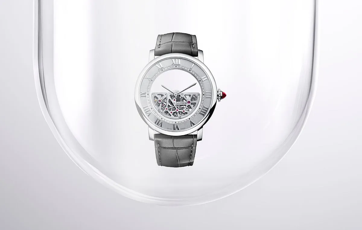 Cartier Masse MystérieuseThe French maison pulled off a blockbuster with this one–a stunning horological feat by fitting the entire movement into the oscillating skeletonised rotor, so all the parts are visible. The Mystérieuse bit refers to Cartier’s “Mystery” designs, which first appeared back in 1912 and are legendary for their hands. They “float” inside a transparent body and appear to have no physical connection to the movement. To give you an idea about just how difficult this watch was to pull off, its automatic winding caliber 9801 MC took eight years to perfect. A true showstopper, indeed. 