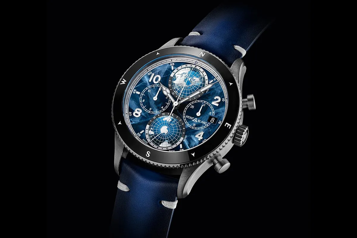 Montblanc 1858 Geosphere Chronograph 0 OxygenOne of the issues mountaineering watches face is fogging at the highest altitudes, which occurs because oxygen inside the watch causes the crystal to cloud over. Remove oxygen completely from the movement, however, and the face will remain absolutely clear–which is exactly what Montblanc has done with the 0 Oxygen. Additionally, no oxygen means no oxidation damage either. Mountaineer Nimsdai Purja, a brand friend, will test the watch when he attempts to summit Mount Everest shortly. The watch–limited to 290 pieces–has undergone Montblanc’s rigorous 500-hour testing regimen. Other than mountaineers, it will be of interest to collectors who appreciate the level of innovation that has gone into making it. 