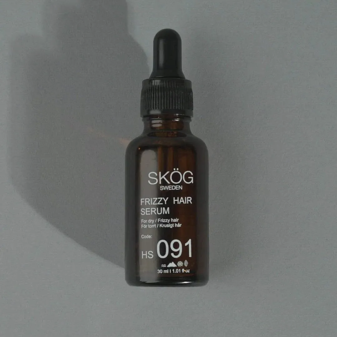 Skog Frizzy Hair Serum₹ 1,620Shop hereBrushing or trying to style your hair when it is super dry ends up making it more frizzy, because as you lift up the cuticle layer, you could be forcing the strands to pull in more moisture and cause stress to it, making it swell. To prevent it, use an oil-based serum like this one before combing through your hair to protect moisture. 