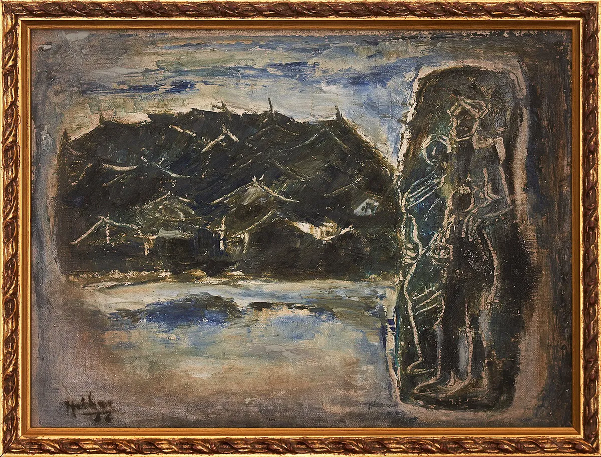 K K Hebbar, Untitled, Oil on Canvas Board, 9 x 11.75 inches, 1966  Ashish Chandra